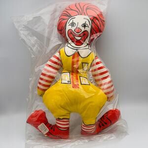 Vintage McDonald's Collectible Stuffed 16" Ronald McDonald Doll New Old Stock